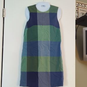 Banana Republic Plaid Sleeveless Dress - Green and Blue Sz 4